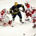 Michigan junior right wingman Luke Moffatt watches the puck in front of the net in the game against Miami at Joe Louis Arena on Saturday, March 23. The Wolverines defeated the Redhawks 6-2. Daniel Brenner I AnnArbor.com
